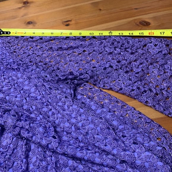 roz & ali Lilac Spring Summer Top, 3/4 Bell Sleeves, Gently Elasticized Waist - Picture 5 of 11